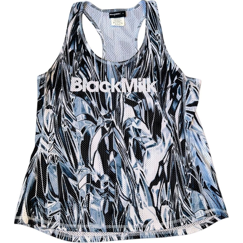 BlackMilk Australia Fully Perforated Blue Black Athletic Tank Womens Medium NWOT